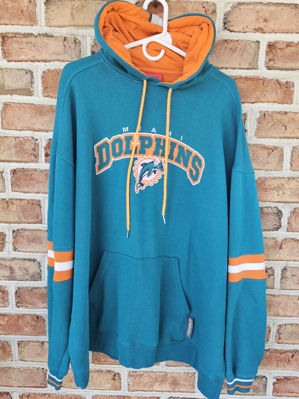 NFL Teal & Orange Miami Dolphins Crewneck Hoodie